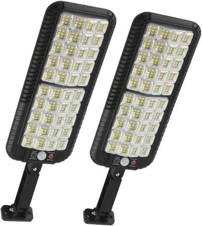 LED-lantaarn op zonne-energie voor buiten met bewegingsmelder - 256 LEDs, IP65 waterdicht, krachtige lamp - 3 modi - 2 stuks