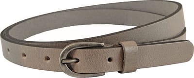Landley Smalle Leren Dames Riem - Echt Leer - Smal - Breedte 2 cm - Grijs - Riemmaat 85