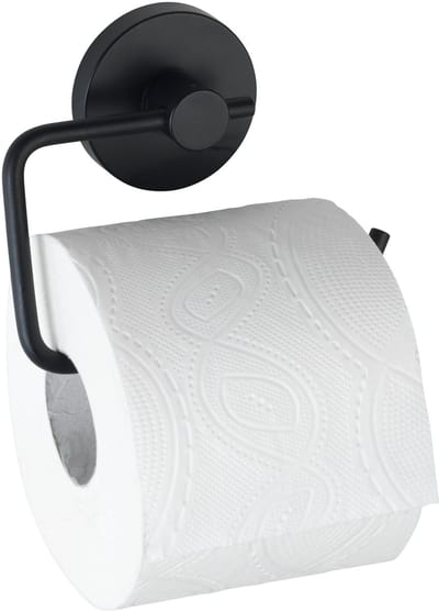 WENKO Vacuum-Loc Toiletrolhouder Milazzo mat zwart - WC Rolhouder - Bevestigen zonder boren