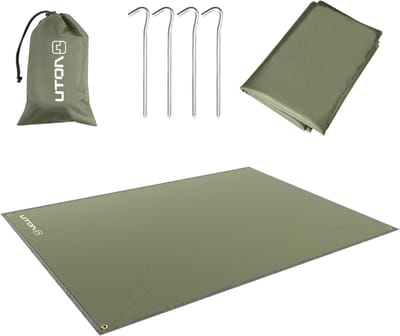 Ultralight Camping Tarpaulin 2.2m x 1.5m - Lichtgewicht Bescherming voor Hammock, Grondmat en Tent, Ideaal voor Backpacken, Hiking en Kamperen in Legergroen