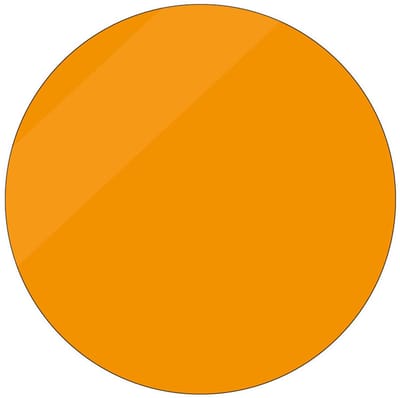 Blanco oranje glans sticker, beschrijfbaar 200 mm