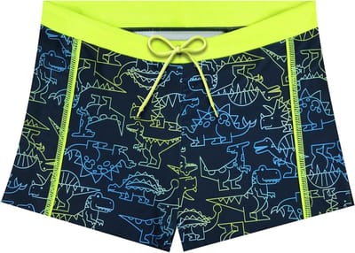Comfortabele zwemshorts voor jongens met verstelbare trekkoord, snel drogend en elastische tailleband, perfect voor zwemmen en strandactiviteiten.