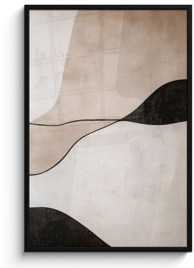 Poster in lijst - Fotolijst 80x120 cm - Posters - Contourlijnen - Abstracte landschap - Posterlijst zwart - Decoratie - Wanddecoratie woonkamer - Muurdecoratie slaapkamer