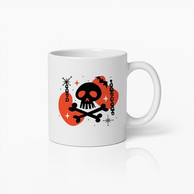 Schedel & Kruisbotten Mok 330ml – Stoere Gotische Koffiebeker | Perfect Halloween Cadeau voor Punk-, Rock- & Donkere Kunstliefhebbers