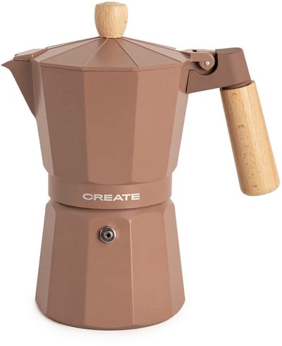 CREATE - Italiaanse koffiezetter - Mokka - Zonder inductieadapter - 6 kopjes / 350ml - THERA MOKA RETRO