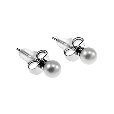 5mm Parel Oorbellen Dames - Gerhodineerd - Oorknopjes XUPING