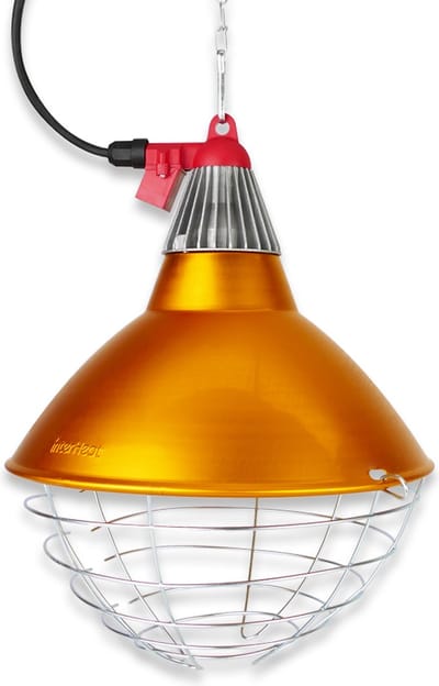 Interheat Armatuur 30 cm met 3-standen - aluminium lampenkap met schakelaar, beschermkorf en ketting
