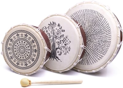 Handtrommel Set – 3 Maten (20/25/30cm) voor Ritme en Klankspel