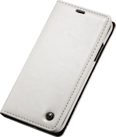 Caseme Kunstleer Wallet pasjeshouder hoesje geschikt voor iPhone X XS case - wit