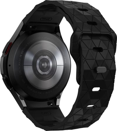 YONO Hexagon Bandje 20mm - Siliconen Smartwatch Bandje geschikt voor Samsung Galaxy Watch 7 6 5 4 - Garmin Vivoactive 6/5 - Zwart