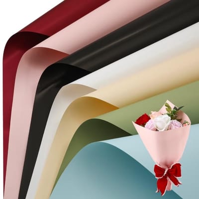 Dailygoods- Bloemeninpakpapier Waterdicht - 21 Vellen - 7 Kleuren - Dubbelzijdig - Parelmoerfolie - 56 x 56 cm - Verpakkingspapier
