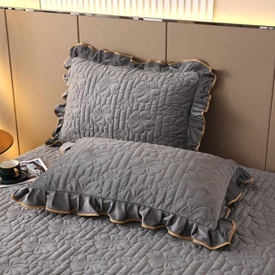 Taie d'oreiller en coton épais polaire cristal avec une paire de taies d'oreiller en peluche pour adulte Flanelle Lait Polaire 48cmX74cm-2pcs