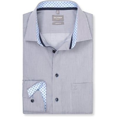 OLYMP Luxor Overhemd, Comfort Fit, New Kent, Marineblauw
