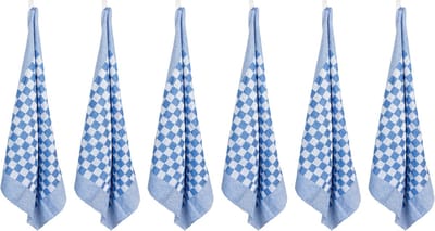CarrÉ Keukenhanddoek Blauw Set6 65x65cm - Katoen