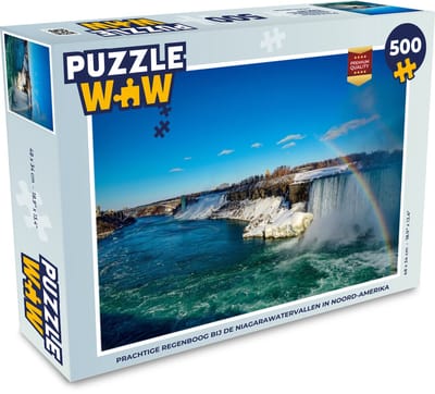 Puzzel Prachtige regenboog bij de Niagarawatervallen in Noord-Amerika - Legpuzzel - Puzzel 500 stukjes
