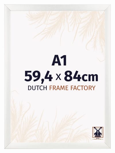 Fotolijst A1 59,4x84 cm - MDF - Wit Geveegd - Praag