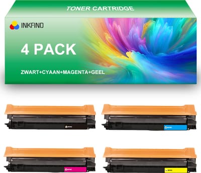 INKFIND 407S Zwart/Cyaan/Magenta/Geel tonercartridge compatibel met Samsung CLT-407S CLT-4072S CLT-K407S/C407S/M407S/Y407S geschikt voor Samsung CLP-320/325/W CLX-3185 - 4-pack BKCMY