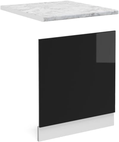 Vaatwasser Frontpaneel - Keukenpaneel - Moderne Keuken - Vlekbestendig - 60 cm - Zwart hoogglans
