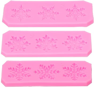 ONF3 - Sneeuw siliconen mal - Chocolade mallen - Geen viskeus ontwerp - Roze - Taartdecoratie - Flexibel en duurzaam - Geschikt voor chocolade m...