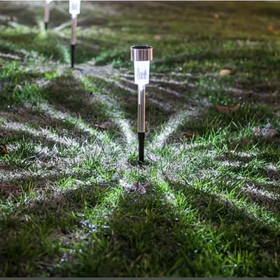 Bovista Tuinverlichting - Tuinlampen - Buitenverlichting - Tuin Verlichting - Led Lamp - Licht - Op Zonneenergie - LED - Wit Licht - Roestvrij - 10 stuks
