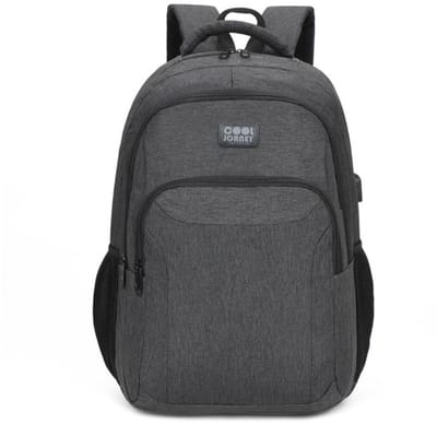 COOLJORNEY Rugtas 21L – Laptop Rugzak met USB – Schooltas – Unisex – Donker Grijs