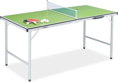 tafeltennistafel inklapbaar - 70x70x150 cm - met net - 2 batjes - 3 ballen - groen