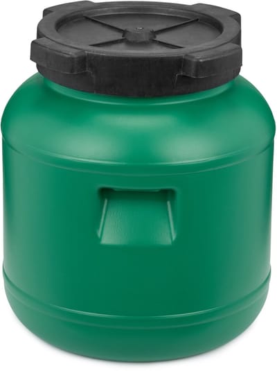 Garronda 10L Kunststof Trommel Met Deksel - Vat - HDPE - Voedselvat - Tuin Hobbock – Groen - GD-DOL-Barrel-Green