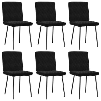 vidaXL - Eetkamerstoelen - 6 - st - fluweel - zwart