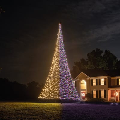 Fairybell Luminous Switch - LED Kerstboom voor buiten in de vlaggenmast - 10 meter - 8000 LEDs - Warm wit en/of Multicolor