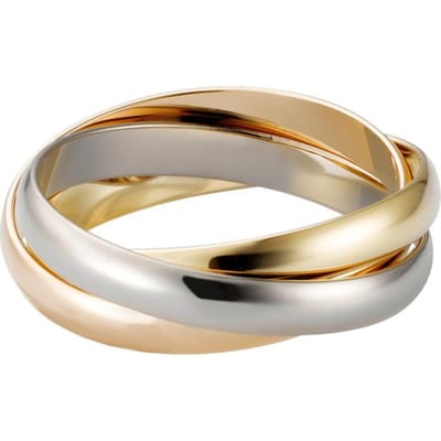 Nieuwe Trend S925 Sterling Zilver Verguld Driekleurige Drie-ring Ring Heren en Dames Mode Luxe Feestsieraden 11 beige