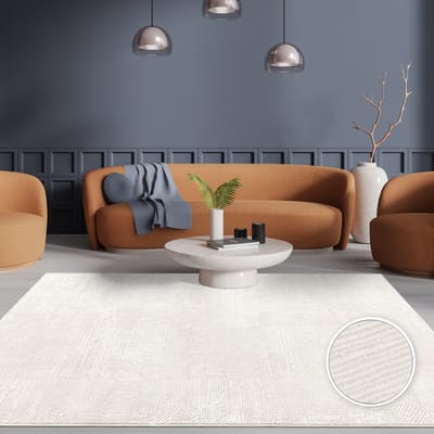 Paco Home Tapijt Woonkamer Kortpolig Eenkleurig Design Scandi Boho Dessin 3D-Effect Crème 80x150 cm