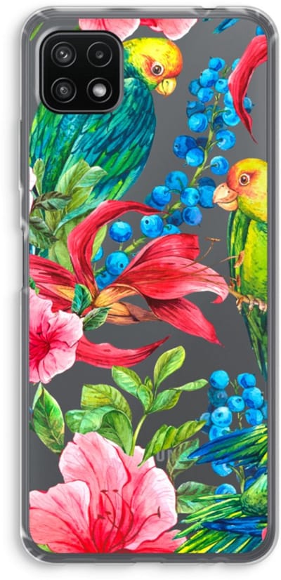 Case Company® - Hoesje geschikt voor Samsung Galaxy A22 5G hoesje - Papegaaien - Soft Cover Telefoonhoesje - Bescherming aan alle Kanten en Schermrand