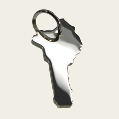 Zilveren Landkaart Benin ketting hanger