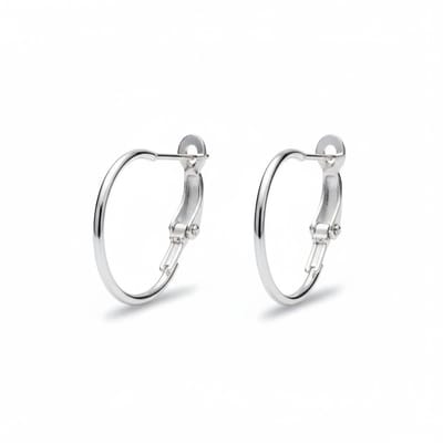 Aramat Jewels | Oorbellen | Metalen Oorringen Zilverkleurig 20mm Klapscharnier | | | |2mm | Staal | Volwassenen | Verkleurd niet