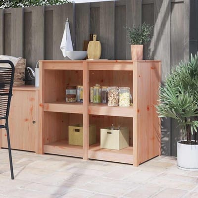 Buitenkast Douglas Hout - Opbergkast Tuin - Tuinopslag - Robuuste Constructie - 106 x 55 x 92 cm - Natuurlijk Hout