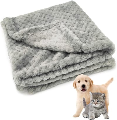 Zachte en Wasbare Hondendeken - Fluffy Fleece Dekentje voor Kleine Honden, Katten en Puppies, 70x50cm (Grijs) - Perfect voor Huisdieren en Comfortabele Slaapplaatsen