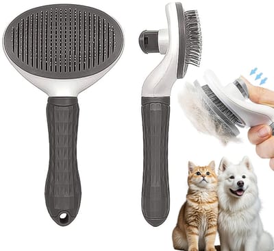 2 stuks - Kattenborstel - kattenkam - slickerborstel kat - huisdier borstel - Katten- en hondenkam - Hondenkam - hondenkam ondervacht - kattenborstel kortharig - Ergonomisch handvat - Geschikt voor kortharige en langharige honden
