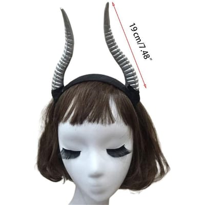 Halloween Dames Meisjes Simulatie Antilope Lange Hoorn Cosplay Hoofddeksel DIY Hoofdband Feest Attributen zwart