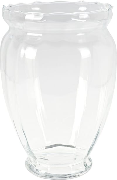 H&S Collection - Bloemen vaas - glas - transparant - D21 x H35 cm