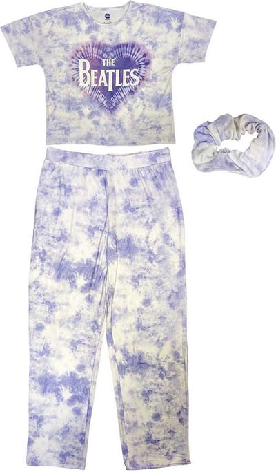 The Beatles - Heart & Drop T Logo Pyjama - M - Paars