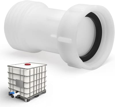 Tankaccessoires voor IBC-containers, S60 x 6 adapter en verlengspacer met PVC-afdichting voor optimale aansluiting
