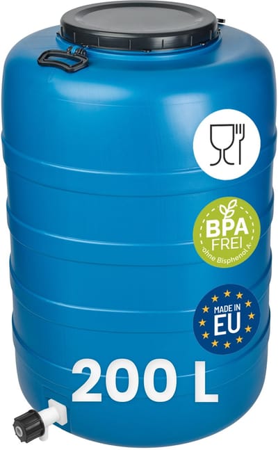 Garronda 200L Met Kraan – Vat met wijde hals - Kuilvoer in vat – Bagagetrommel – Gistingsvat – Gistingscontainer – Voerton