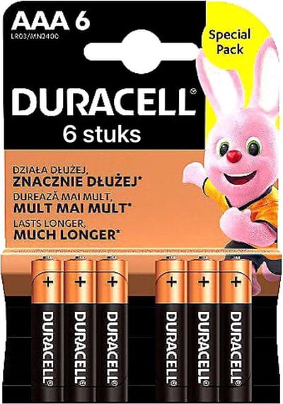 6 stuks Duracell Batterijen AAA