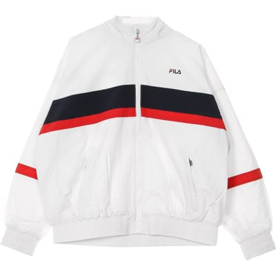 Kaya dameswindjack helderwit/zwarte iris/true red