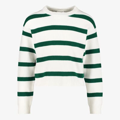 Name It Nilla meisjes trui met strepen wit groen - Maat 116