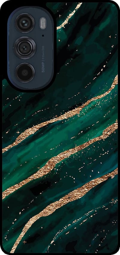 Smartphonica Telefoonhoesje Geschikt voor Motorola Edge 30 Pro met marmer opdruk - TPU backcover case marble design - Groen Goud geschikt voor Motorola Edge 30 Pro