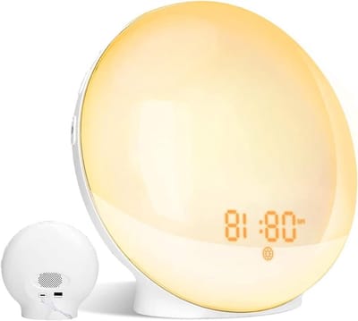 Lichtwekker Digitale Klok - Sfeerverlichting Radio - Rustig Ontwaken - Zonsopgang Simulatie - 300 Gram - Wit