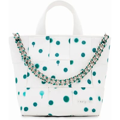 Desigual Shopper Schoudertas New Splatter Valdivia Shopping Bag White Wit