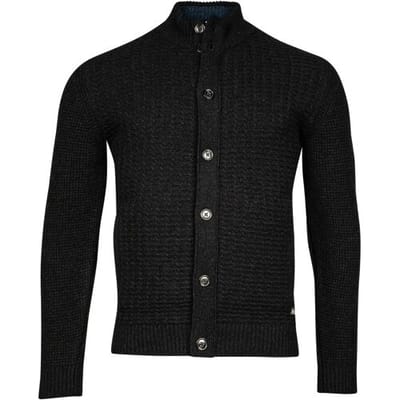 Baileys Vest Cardigan Buttons Structure Knit Navy / male