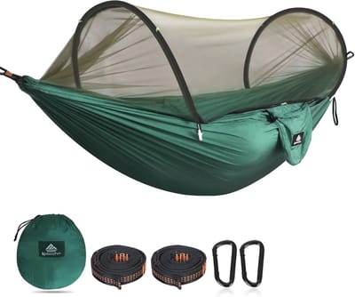 Ultralichte Camping Hangmat met Muggennet en 300kg Draagvermogen | Ademend en Sneldrogend Parachute Nylon
